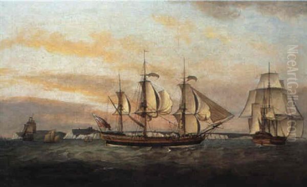 The Ann Black In Two Positions Off Dover Oil Painting by Francis Holman