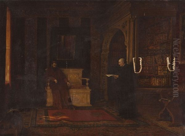 Geistliche In Der Bibliothek Oil Painting by August Johann Holmberg