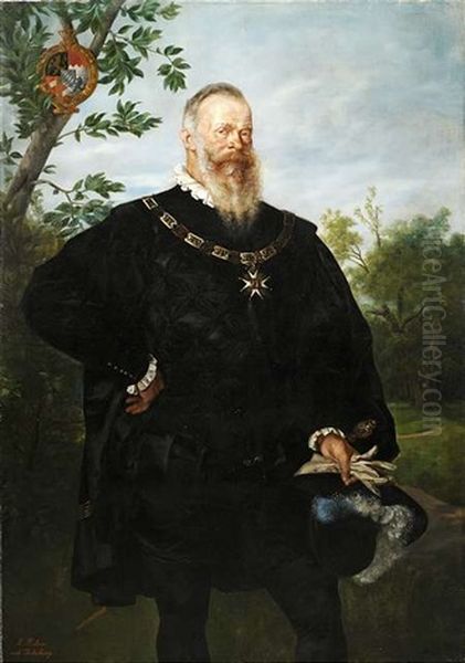 Prinzregent Luitpold Von Bayern Vor Landschaftshintergrund Oil Painting by August Johann Holmberg