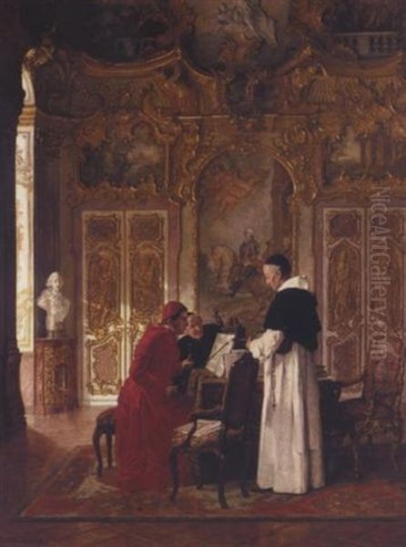 A Rehearsal Oil Painting by August Johann Holmberg