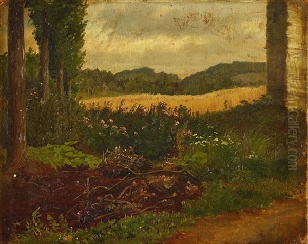 Landskap Oil Painting by Gustaf-Werner Holmberg