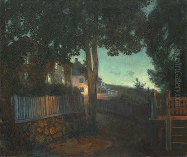 Aften Utenfor Det Hvite Huset Oil Painting by Thorolf Holmboe