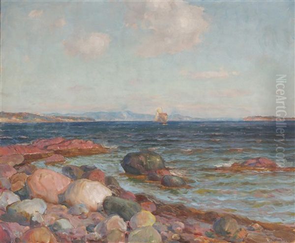 Fra Asgardstrand Oil Painting by Thorolf Holmboe