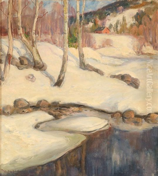 Varlosning Oil Painting by Thorolf Holmboe