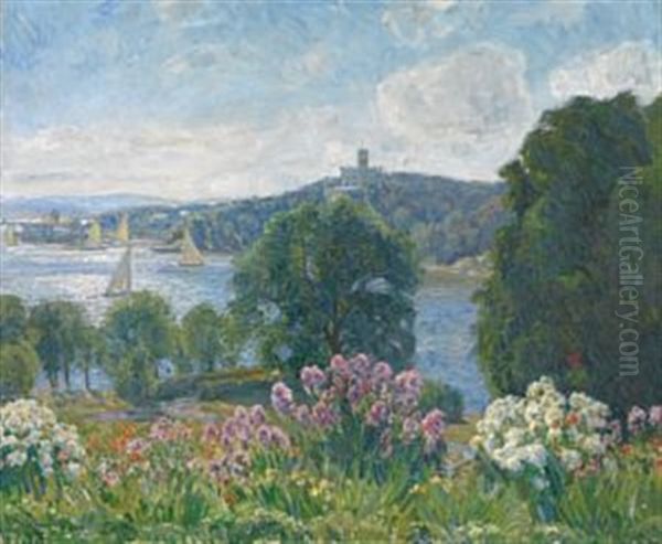 Sommer Ved Frognerkilen Oil Painting by Thorolf Holmboe