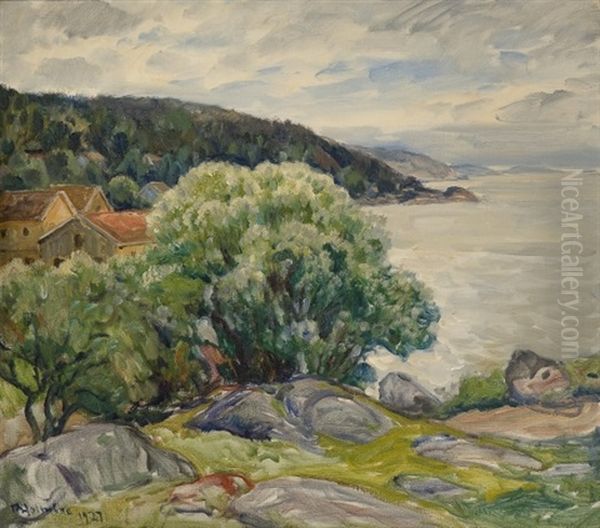 Landscape, Hvitsten Oil Painting by Thorolf Holmboe