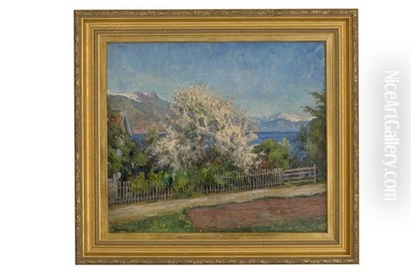 Fruit Blossoming, Balestrand Oil Painting by Thorolf Holmboe