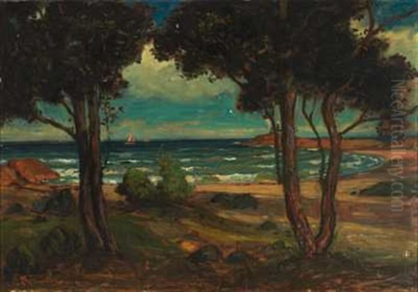 Langs Kysten Oil Painting by Thorolf Holmboe