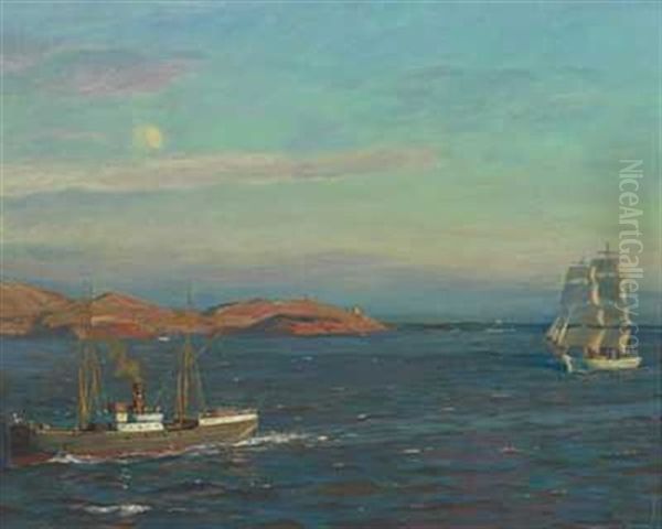 Gammel Og Ny Tid Oil Painting by Thorolf Holmboe