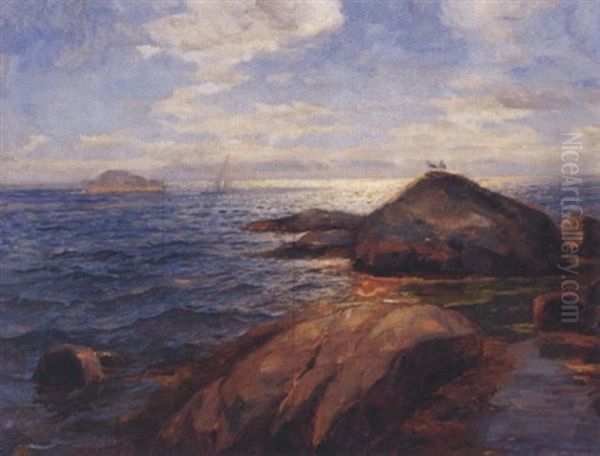 Skjaergarden Oil Painting by Thorolf Holmboe