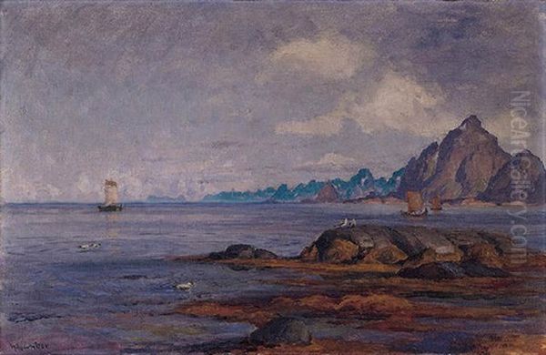 Bater Ved Nordkap Oil Painting by Thorolf Holmboe