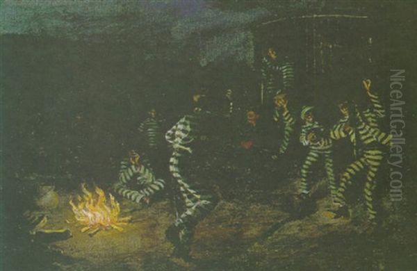 Evening In Convict Camp, Tennessee Oil Painting by John Francis Holme