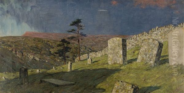 Gimmerton Churchyard Oil Painting by Charles John (Sir) Holmes