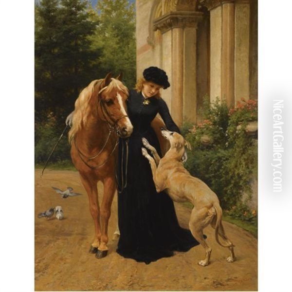 Welcome Home Oil Painting by George Augustus Holmes