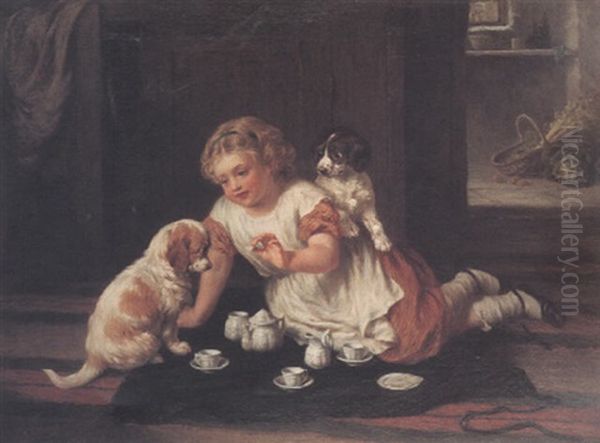 Do You Take Sugar? Oil Painting by George Augustus Holmes