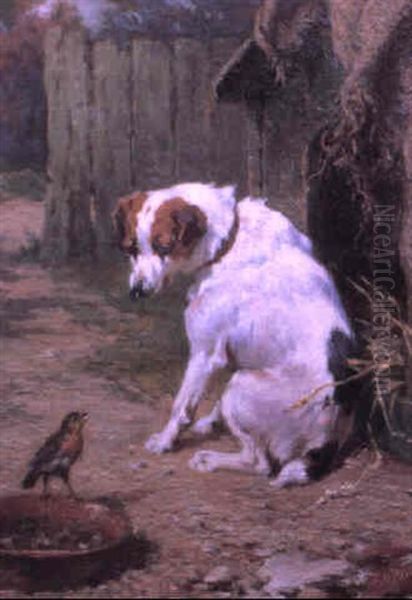 A Welcome Visitor Oil Painting by George Augustus Holmes