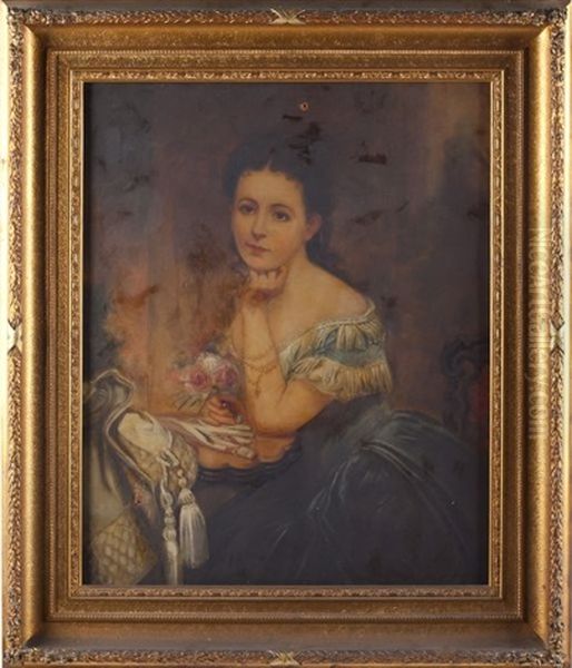 Portrait Of Mrs. Laura Klingle (nee Tiernan) Oil Painting by Georgina Klingle Holmes