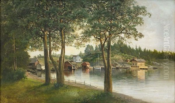 Skargardslandskap Oil Painting by Josephina Holmlund