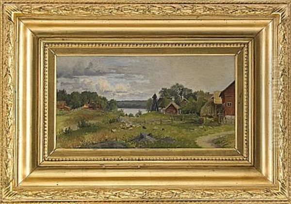 Helgesta Prastgard Oil Painting by Josephina Holmlund