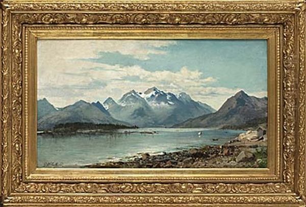 Norskt Fjordlandskap Oil Painting by Josephina Holmlund