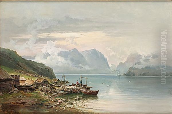 Motiv Fran Segnefjord Oil Painting by Josephina Holmlund