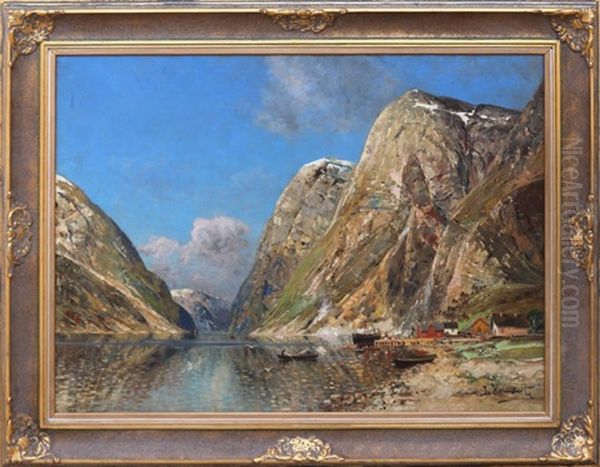 Fjord Oil Painting by Johann Holmstedt