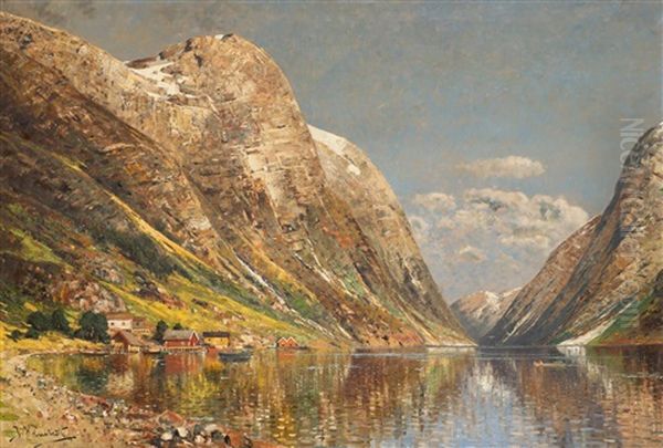 Fjordlandskap Oil Painting by Johann Holmstedt