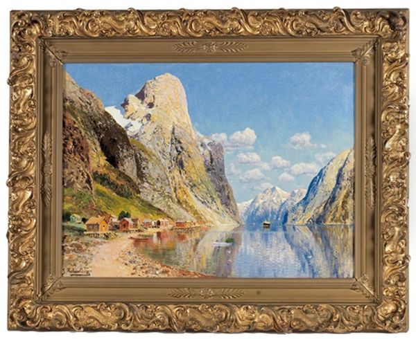 Fjordlandschaft Oil Painting by Johann Holmstedt