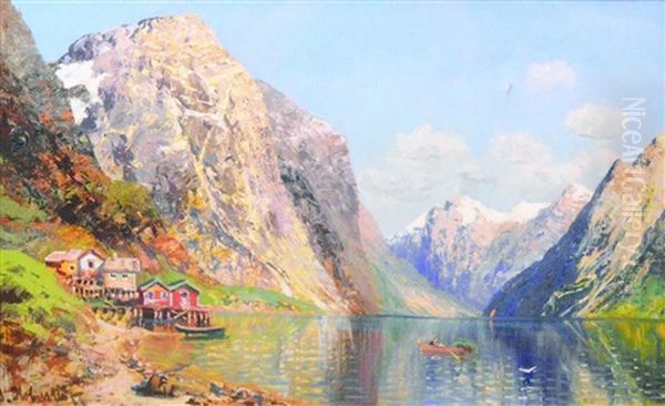 Morning Catch, Norway Oil Painting by Johann Holmstedt