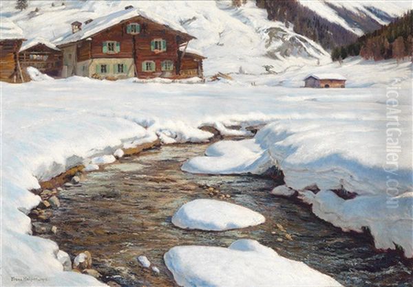 Bei Davos Oil Painting by Franz Holper