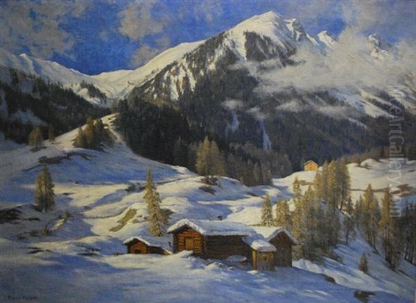 Hiver Dans Les Alpes Oil Painting by Franz Holper