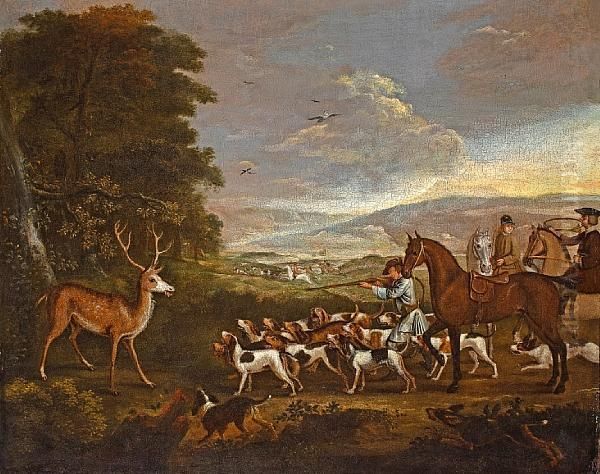 The Deer Hunt Oil Painting by Francis Barlow