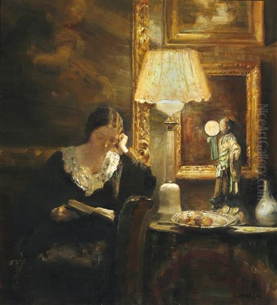 Aften Oil Painting by Carl Vilhelm Holsoe