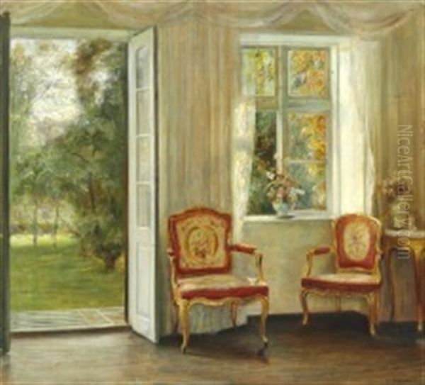 Interior From The Artist's Home Oil Painting by Carl Vilhelm Holsoe