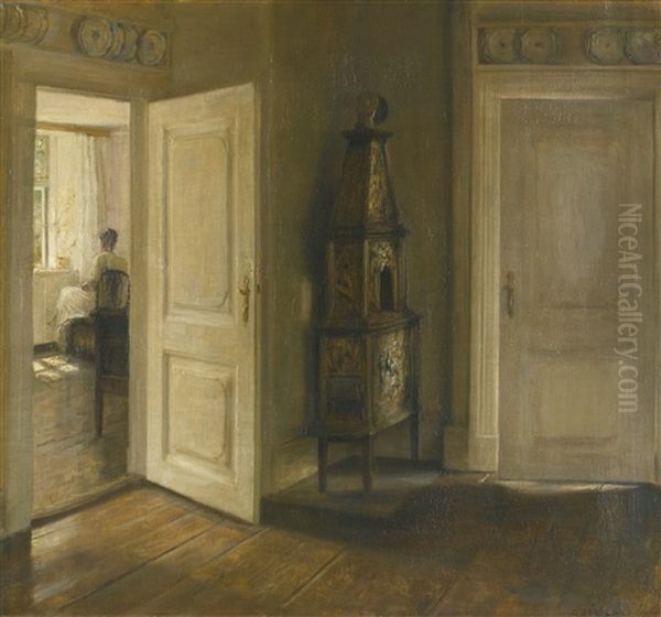 Contemplation Oil Painting by Carl Vilhelm Holsoe