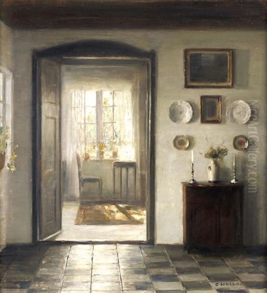 The Sunlit Room Oil Painting by Carl Vilhelm Holsoe