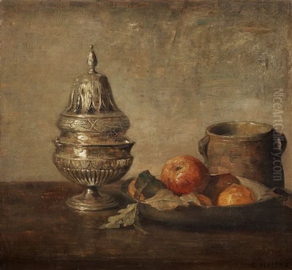 Still Life Oil Painting by Carl Vilhelm Holsoe