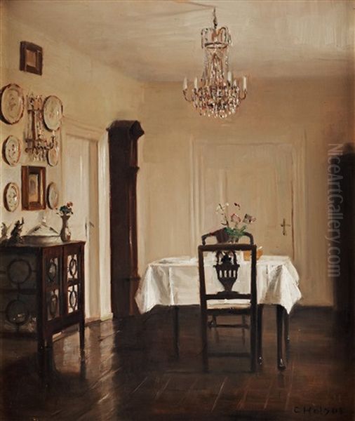 The Dining Room In The Afternoon Oil Painting by Carl Vilhelm Holsoe