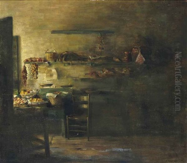 The Kitchen Pantry Oil Painting by Carl Vilhelm Holsoe