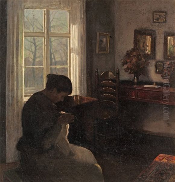 At The End Of The Day Oil Painting by Carl Vilhelm Holsoe