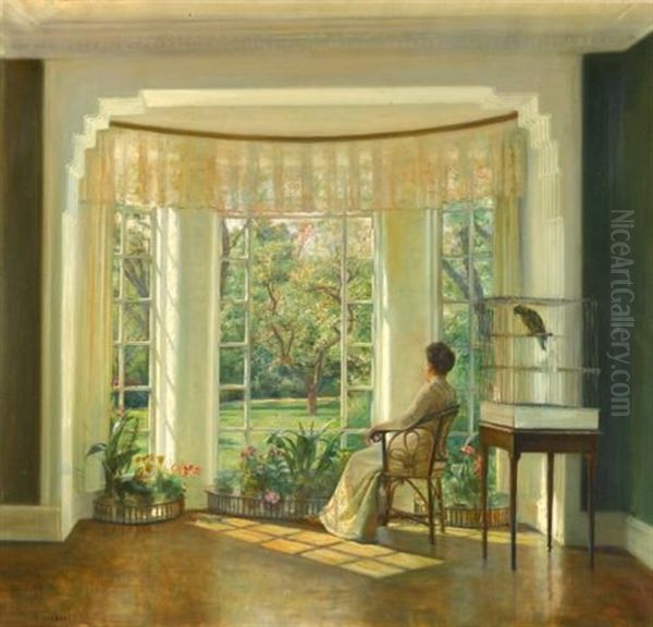 Reflections Oil Painting by Carl Vilhelm Holsoe