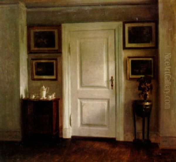 Stilla Interior Oil Painting by Carl Vilhelm Holsoe