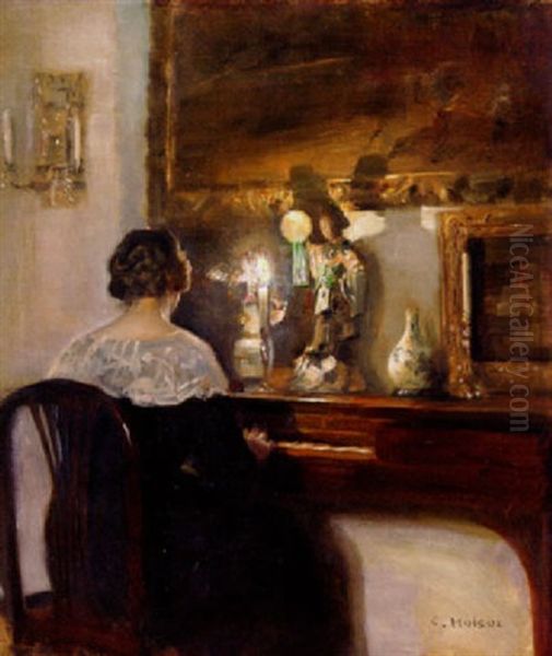 Pianostycket Oil Painting by Carl Vilhelm Holsoe