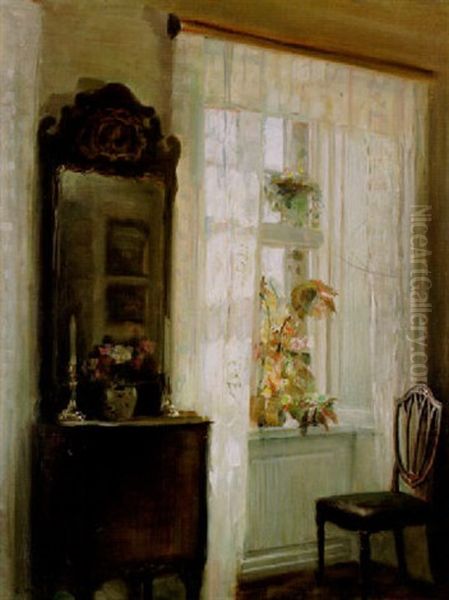 Solbelyst Interior Oil Painting by Carl Vilhelm Holsoe