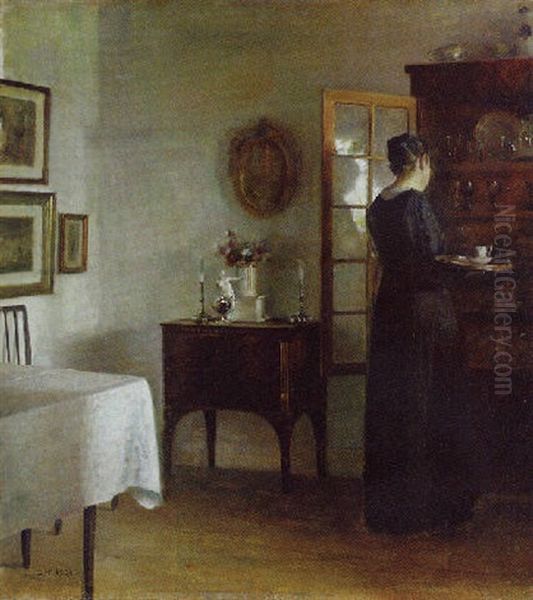 Bakken Baeres Ud Oil Painting by Carl Vilhelm Holsoe