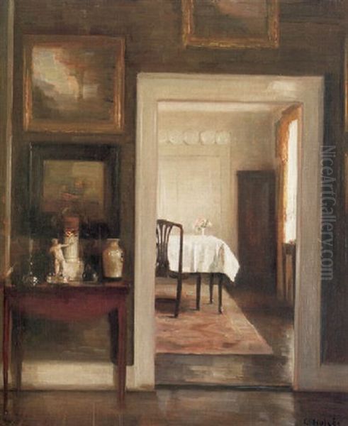 Interior I Dagsljus Oil Painting by Carl Vilhelm Holsoe