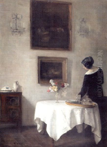 En Attendant L'ami Oil Painting by Carl Vilhelm Holsoe