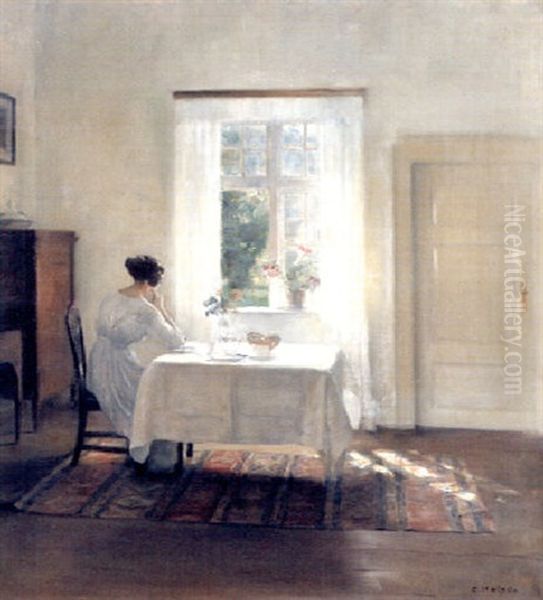 Les Premiers Beaux Jours Oil Painting by Carl Vilhelm Holsoe