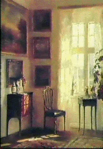 Solbelyst Interior Oil Painting by Carl Vilhelm Holsoe