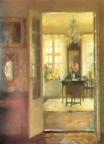 Sollys I Stuen Oil Painting by Carl Vilhelm Holsoe